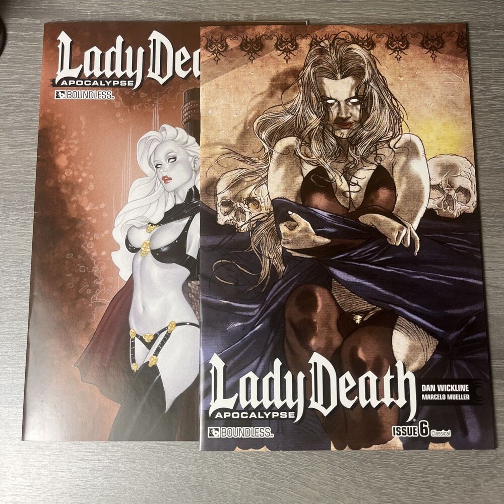 Lady Death: Apocalypse Comic Lot - #0 Regular & #6 Classical Cover Boundless